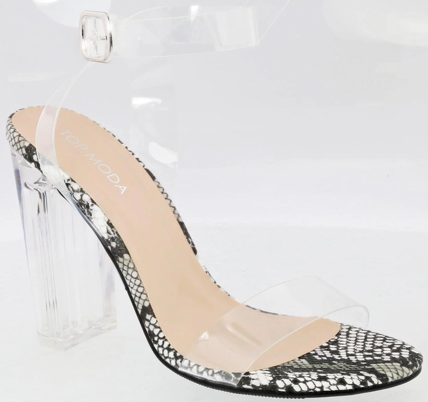 CLEAR 2 STRAPS HEELS